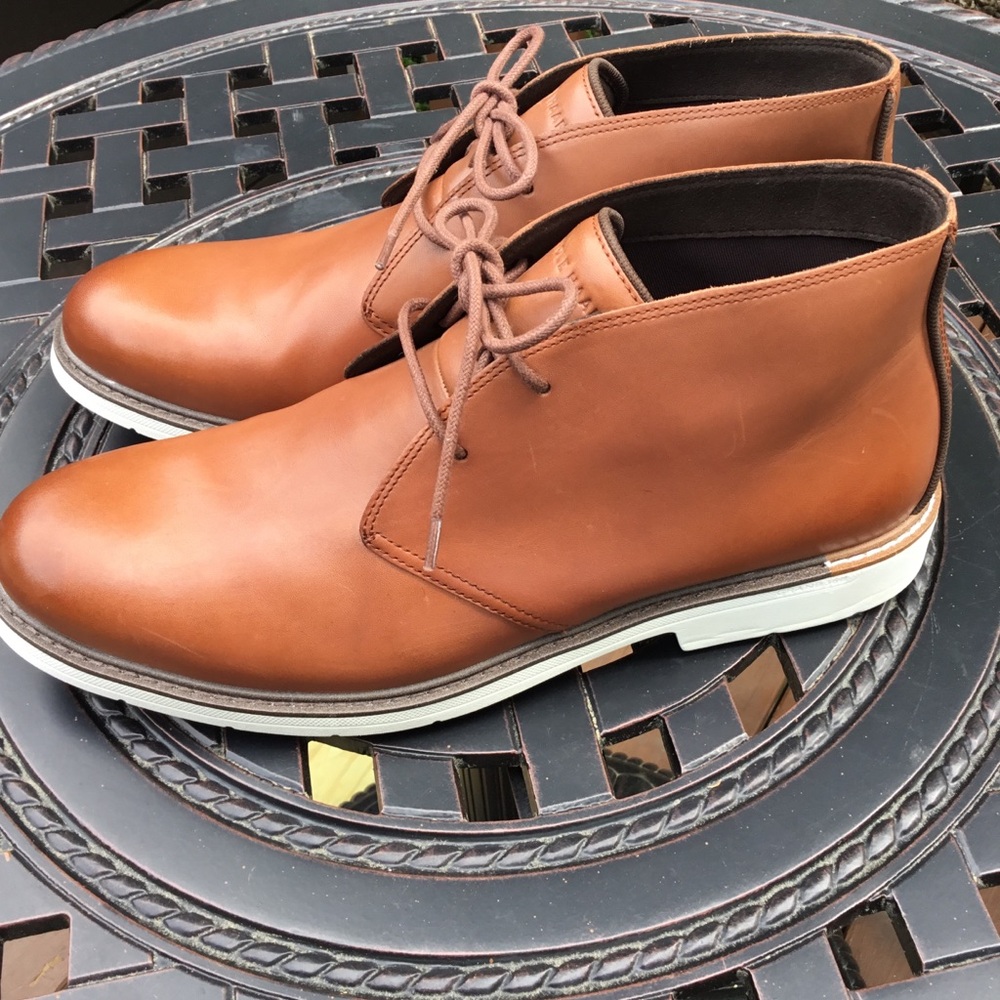 Cole Haan Men's Cognac Leather Chukka Boots - Picture 2 of 9
